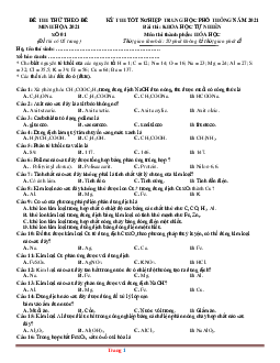 Đề thi thử tốt nghiệp THPT hóa học theo đề minh họa 2021- Đề 1 (có lời giải)