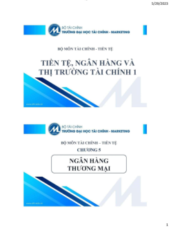 Bài giảng Chương 5 : Ngân hàng thương mại