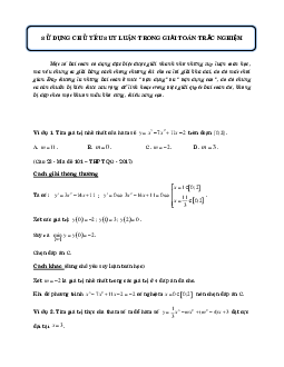 Sử dụng chủ yếu suy luận trong giải toán trắc nghiệm – Trần Tuấn Anh