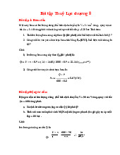 Bài tập Thủy Lực Chương 8: Tính Toán Bơm và Xilanh | Môn Thủy lực khí nén - Đại học Sư phạm Kỹ thuật Thành phố Hồ Chí Minh
