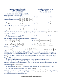 Đề thi học kì 2 Toán 6 năm học 2019 – 2020 trường THCS Cầu Giấy – Hà Nội