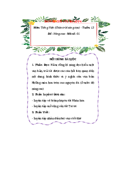 Bài tập cuối tuần Tiếng Việt lớp 4 Chân trời sáng tạo Tuần 13 - Nâng cao