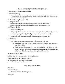 Bài 13: Luyện tập sử dụng chuột | Giáo án Tin học 3 | Kết nối tri thức