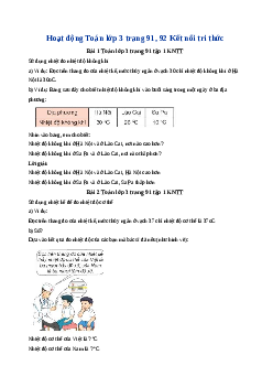 Giải SGK môn Toán 3 - Bài 33: Nhiệt độ, Đơn vị đo nhiệt độ | Kết nối tri thức
