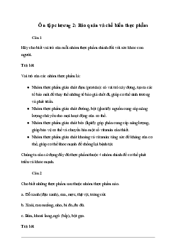 Giải Công nghệ 6 Ôn tập chương 2 - Chân Trời Sáng Tạo
