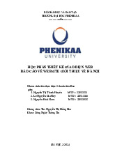 Báo cáo Thiết kế Giao diện Web - Giới thiệu Thủ đô Hà Nội. Môn Ứng dụng Web | Đại học Trường Đại học Phenika.