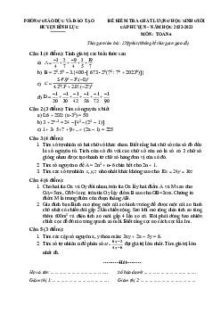 Đề học sinh giỏi Toán 6 năm 2022 – 2023 phòng GD&ĐT Bình Lục – Hà Nam