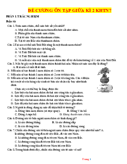 Đề cương ôn tập giữa học kỳ 2 Khoa học tự nhiên 7