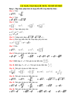 Các dạng toán bài lũy thừa với mũ số thực (giải chi tiết)
