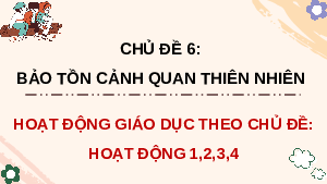 Giáo án điện tử Hoạt động trải nghiệm 11 Chủ đề 6 Kết nối tri thức :  Bảo tồn cảnh quan thiên nhiên