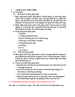 Chiến lược phân phối trong Marketing