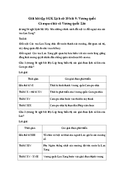 Giải bài tập SGK Lịch sử 10 bài 9: Vương quốc Cam-pu-chia và Vương quốc Lào