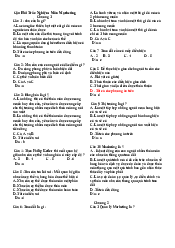 Câu Hỏi Trắc Nghiệm Nguyên lý marketing | Trường Đại học Công nghệ, Đại học Quốc gia Hà Nội