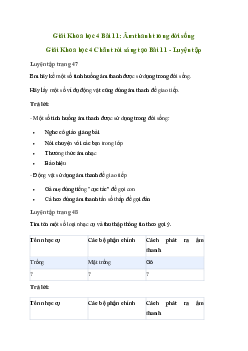 Giải Khoa học lớp 4 Bài 11: Âm thanh trong đời sống| Chân trời sáng tạo