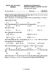 Đề giữa học kì 2 Toán 12 năm 2024 – 2025 trường THPT Thanh Hòa – Bình Phước