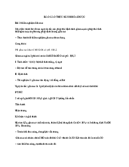 Bài báo cáo thực hành nhóm môn Hóa dược | Đại học Y dược thành phố Hồ Chí Minh