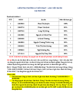 Bài tập môn Nguyên lý thống kê (có lời giải)