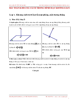 Bài toán khoảng cách trong không gian – Phạm Hồng Phong