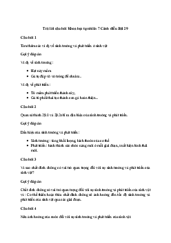 Giải Khoa học tự nhiên 7 Bài 29: Khái quát về sinh trưởng và phát triển ở sinh vật | Cánh diều