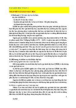 Tài liệu đọc tuần 1: Nhập môn lí luận dạy học | Đại học Sư Phạm Hà Nội