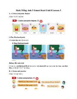 Giải BT Sách Tiếng Anh 3 Smart Start Unit 8 Food  Lesson 3