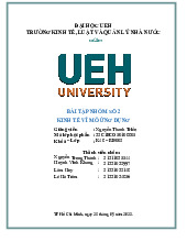 bài tập nhóm kinh tế vĩ mô ứng dụng | Đại học Kinh tế Thành phố Hồ Chí Minh