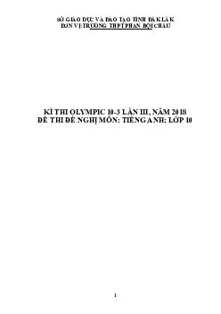 Đề thi (đề xuất) Olympic 10 tháng 3 lần thứ 3 môn Tiếng Anh năm 2019 môn Tiếng Anh 10 THPT Phan Bội Châu