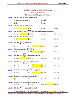 Bài tập căn bậc hai – căn bậc ba có đáp án – Trần Văn Minh