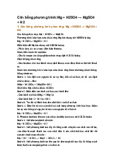 Cân bằng phương trình:Mg + H2SO4 → MgSO4 + H2