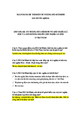 Ngân Hàng Đề Thi Môn Tư Tưởng Hồ Chí Minh - Câu Hỏi Trắc Nghiệm