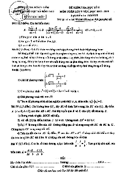 Đề kiểm tra HK2 Toán 9 năm 2018 – 2019 phòng GD&ĐT Hoàn Kiếm – Hà Nội