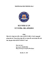 Phân tích những luận điểm cơ bản của Hồ Chí Minh về cách mạng giải phóng dân tộc | Bài thảo luận Tư tưởng Hồ Chí Minh
