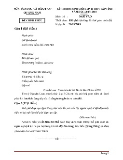 Đề thi học sinh giỏi nôn Ngữ Văn 12 Quảng Nam 2017-2018 (có đáp án)