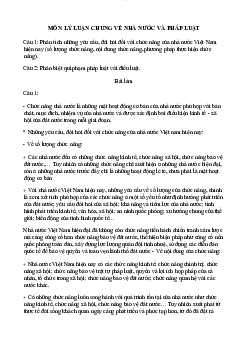 Môn lý luận chung về nhà nước và pháp luật học phần Lý luận chung