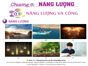 Giáo án điện tử Vật lí 10 Bài 15 Chân trời sáng tạo: Năng lượng và công