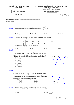 Đề thi học kỳ 2 Toán 12 năm 2022 – 2023 sở GD&ĐT Nam Định