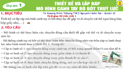 Giáo án điện tử Công nghệ 8 Chân trời sáng tạo: Dự án 1