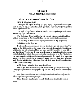Đề cương | Logic học | Đại học Khoa học Xã hội và Nhân văn, Đại học Quốc gia Thành phố HCM