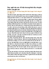 Suy nghĩ của em về hiện tượng thích đọc truyện tranh của giới trẻ