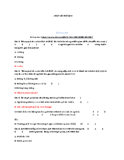 Tài liệu ôn tập môn Du lịch | Đại học Thăng Long