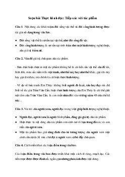 Soạn bài Thực hành đọc: Tiếp xúc với tác phẩm Kết nối tri thức