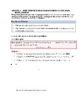 Chương 5 Nguyên hàm và tích phân môn Cơ sở toán cho nhà kinh tế 1  | Học viện Nông nghiệp Việt Nam