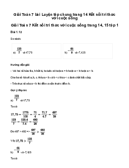 Giải Toán 7 Luyện tập chung trang 14 | Kết nối tri thức