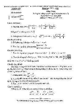 Đề thi HSG Toán 9 năm 2020 – 2021 phòng GD&ĐT Triệu Sơn – Thanh Hóa
