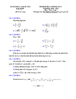 Đề thi cuối học kỳ 1 Toán 7 năm 2020 – 2021 sở GD&ĐT Bắc Ninh
