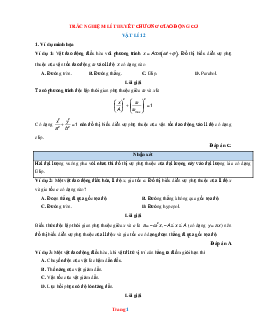 Trắc nghiệm lý thuyết chương Dao động cơ Lý 12