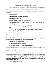 Progress Test - Speaking 1 (Test 1) môn Nói tiếng Anh 4  | Trường đại học Mở Hà Nội
