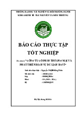 Báo Cáo Thực Tập Tốt Nghiệp Tại Công Ty Du Lịch Ba Vì | Môn Báo cáo thực tập tốt nghiệp - Đại học Tài nguyên và Môi trường Hà Nội