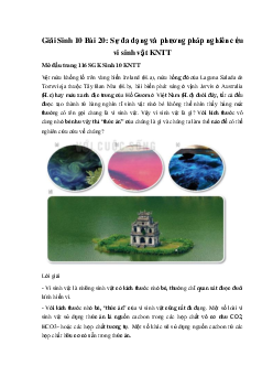 Giải Sinh 10 Bài 20: Sự đa dạng và phương pháp nghiên cứu vi sinh vật | Kết nối tri thức