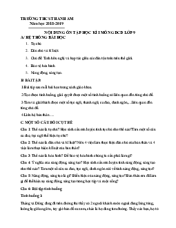 Đề cương ôn tập học kì 1 lớp 9 môn GDCD trường THCS Thanh Am, Long Biên